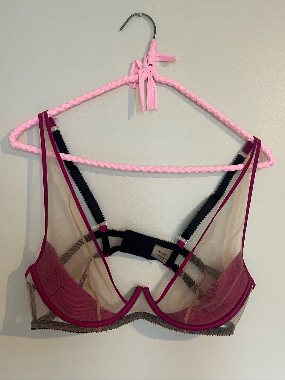Plunge Lace Black and Berry Bra - Slow Fashion